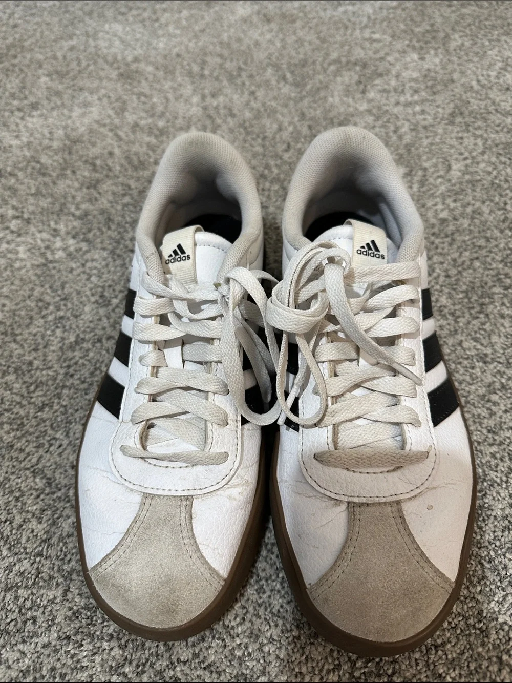 adidas White Black Classic Low-Profile Sneakers